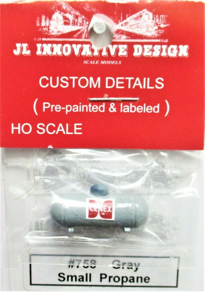 JL Innovative Design 758 HO Scale Small Propane Tank Gray & Blue Top