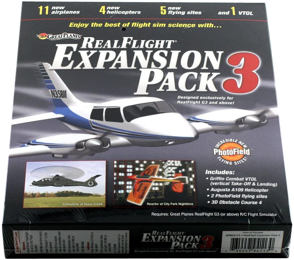 Great Planes GPMZ4113 RealFlight G3 and Above Expansion Pack 3