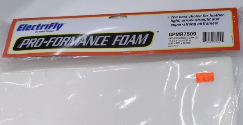 Great Planes GPMR7509 Pro-Formance Foam 11.5x11.5"x10mm (2)
