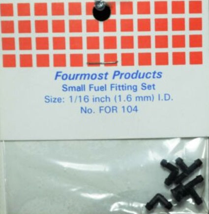 Fourmost 104 Small Fuel Fitting Set 1:16 inch (1.6 mm) I.D.