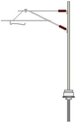 Peco LC-110 OO/HO Catenary System 4 mm Single Mast & Arm Lineside