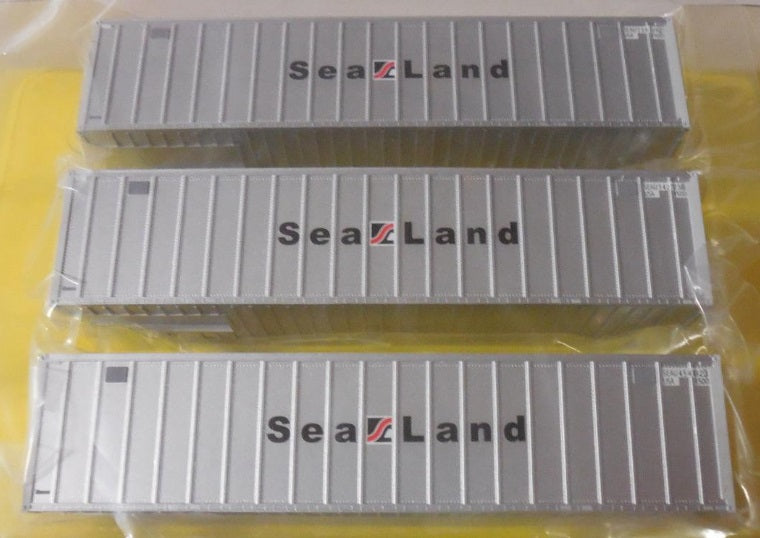 A-Line 30306-02 HO Sea-Land 40'Rib-Side Containers#1387392/1427238&4541823Pack 3