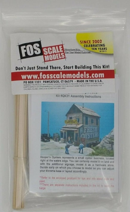 FOS Scale Limited QK31 HO Scale Hooper's Oysters Laser Cut Kit