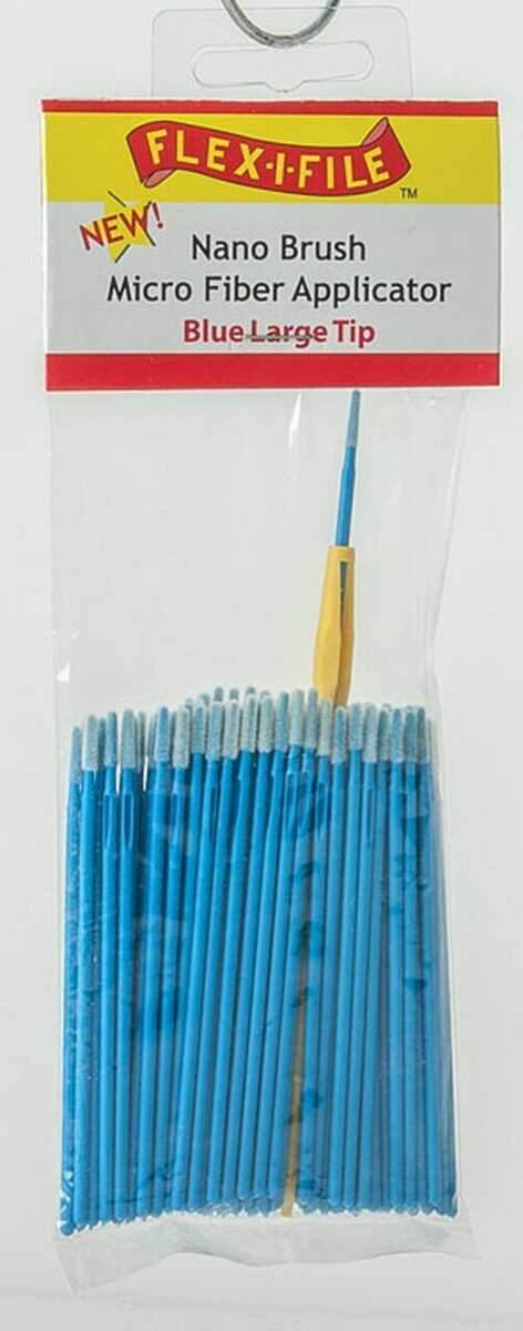 Flex-I-File N930005B Blue Large Tip Nano Brush Applicator (Pack of 100)