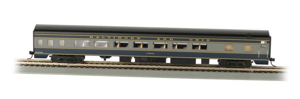 Bachmann 14203 HO Baltimore & Ohio Smooth-Side Coach with Lighted Interior