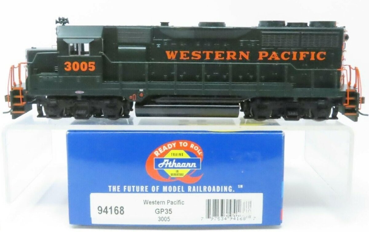 Athearn 94168 HO Scale Western Pacific GP35 Diesel Locomotive #3005 DCC RTR