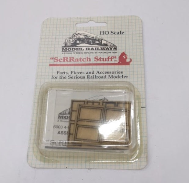 Model Railways 6003 HO 4-Pane Double Hung Wood Window Kit