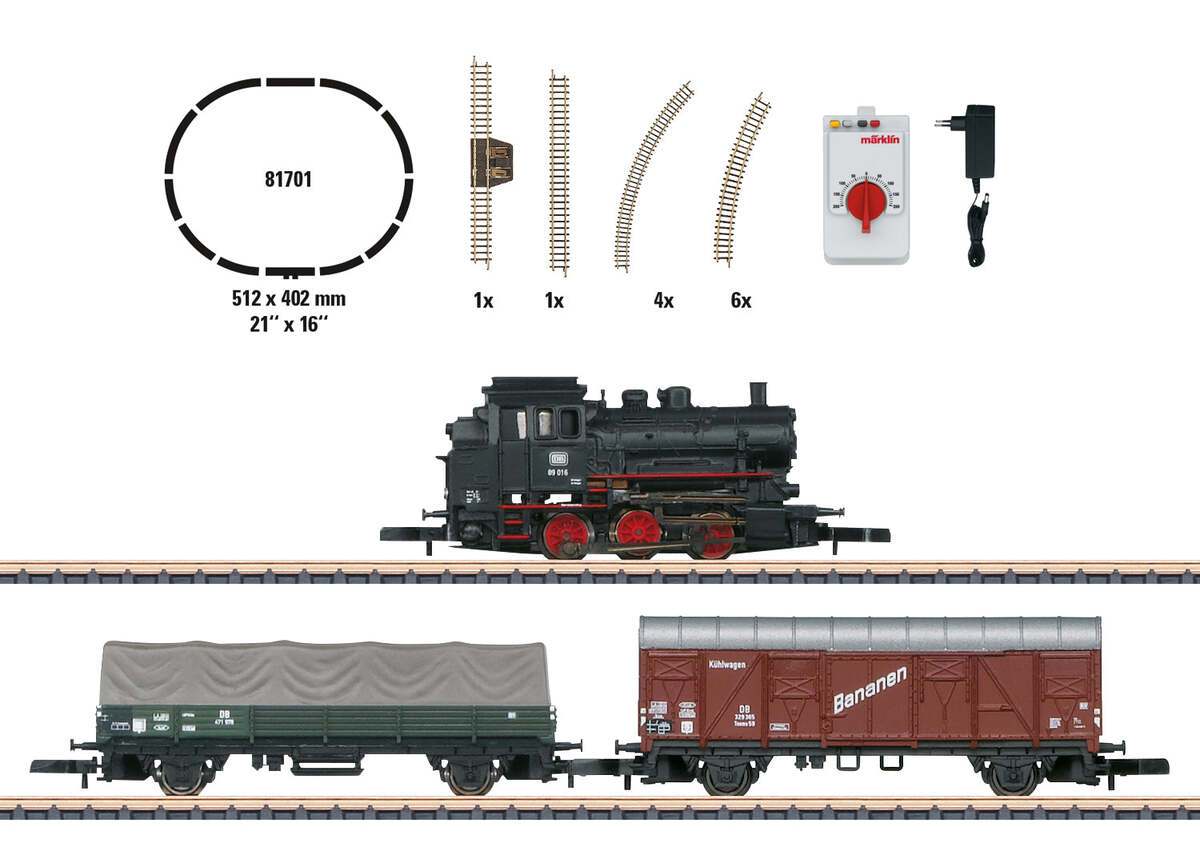 Marklin 81701 Z Gauge Steam Freight Train Set