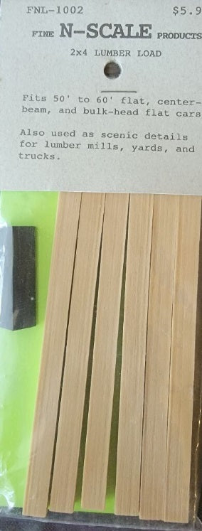 Fine N Scale Products FNL-1002 N Scale 2 x 4 Lumber Load