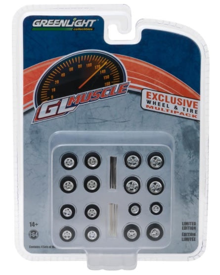 Greenlight Collectibles 13164 1:64 GL Muscle Wheel & Tire Pack