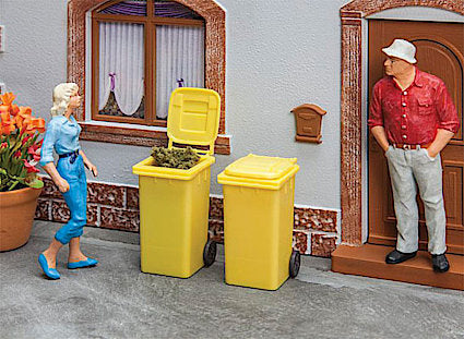 Pola 333225 G Yellow Garbage Cans (Set of 2)
