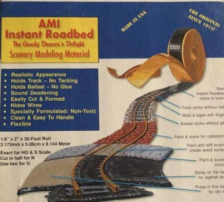 AMI ARR-30 HO Scale Instant Roadbed 2" x 30 Foot Roll