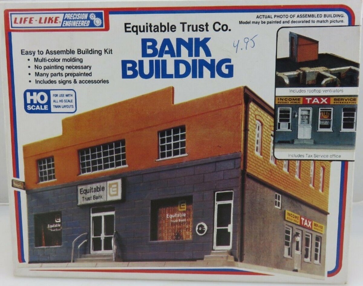 Life Like 1381 HO Equitable Trust Co. Bank Building Building Kit