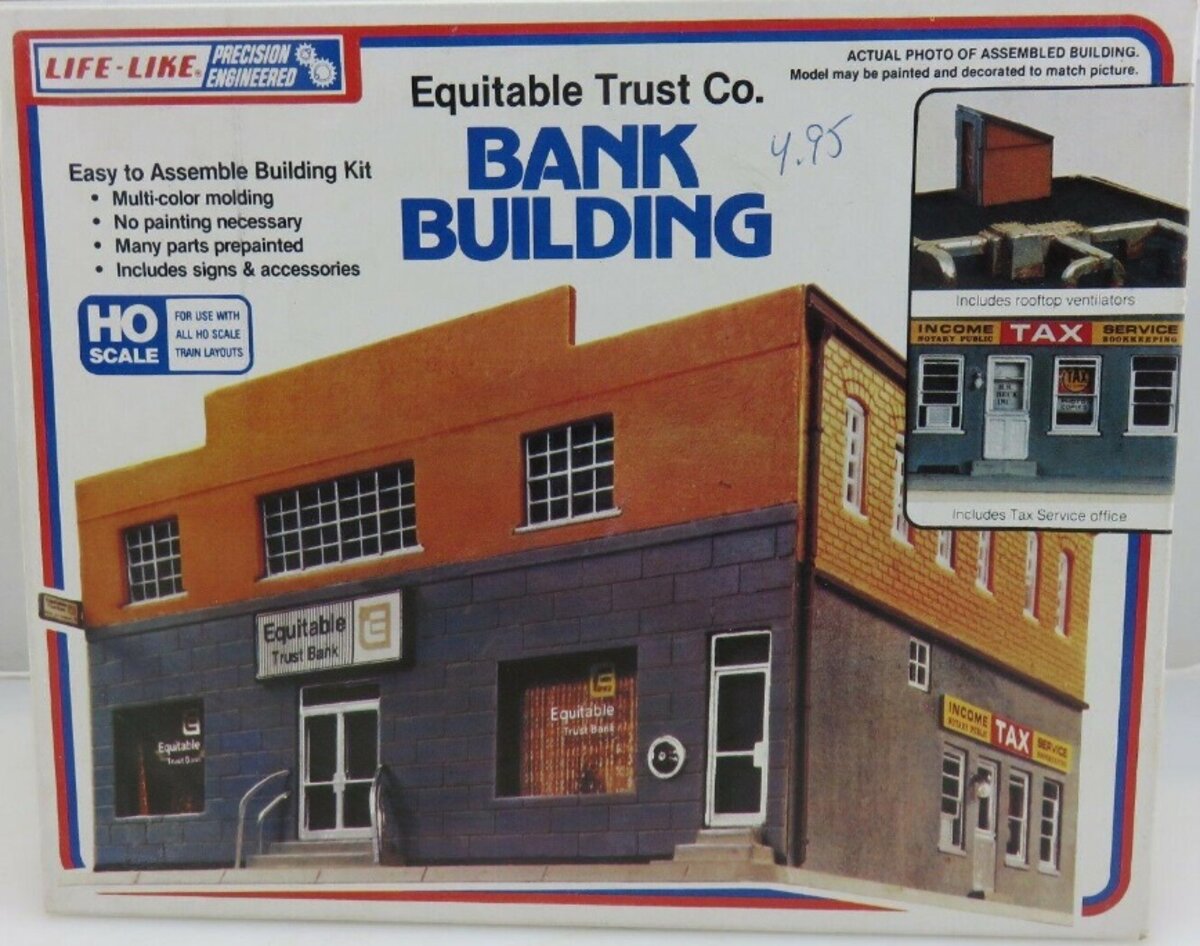 Life Like 1381 HO Scale Equitable Trust Co. Bank Building Kit