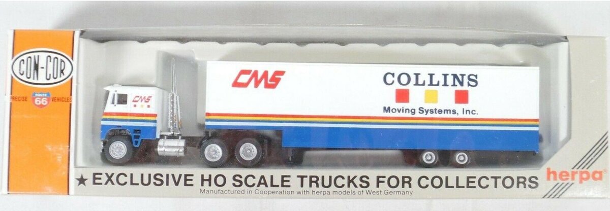 Con-Cor 0004-001021 HO Herpa Collins Moving Systems, Inc. Tractor & Van Trailer