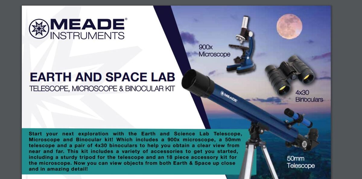 Meade Instruments 214007 Earth & Space Lab Telescope, Microscope & Binocular Kit