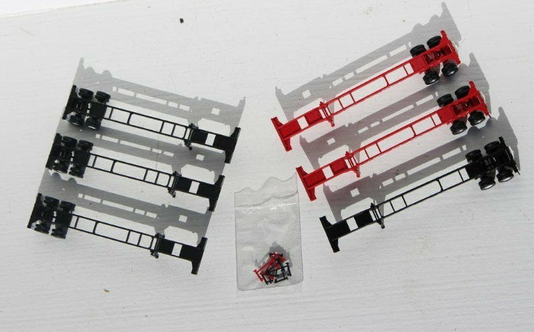 JTC Model Trains 402301 N Scale 40'''' 6-Chassis Flexi-Van Transamerica APL Red