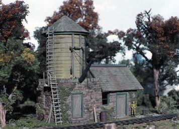 Mile Post Model Works 1810 O Scale Chimney Rock Water Tank & Supply Shed Kit