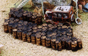 Model Tech Studios D-1046P N Scale Rusted Oil Drum Piles