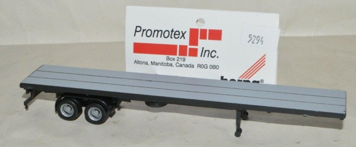 Promotex 5294 HO Herpa Flat Bed Trailer 48' 2-Axle