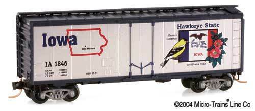 Micro-Trains 02100380 N Iowa State 40' Standard Plug Door Boxcar #1846