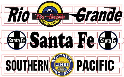 Bar Mills 99102 HO Scale Souther Pacific / Rio Grande / Santa Fe Billlboards