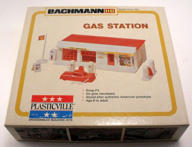 Bachmann 2807 Ho Plasticville Gas Station Building Kit