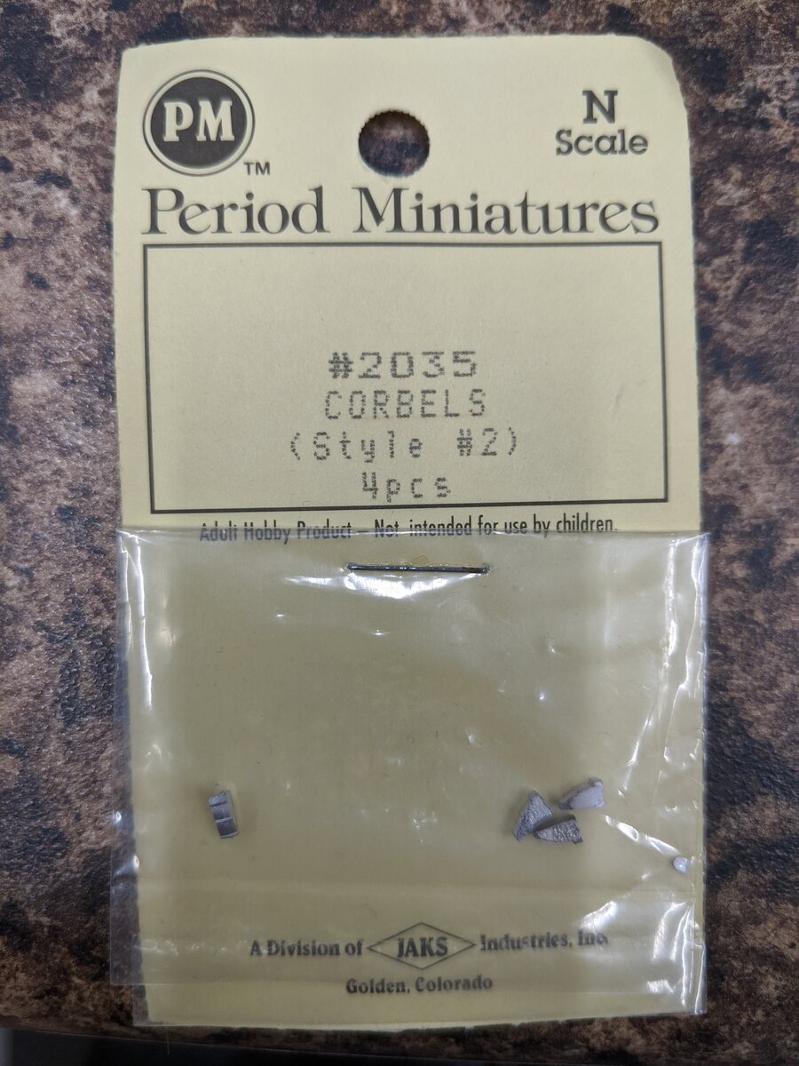 Period Miniatures 2035 N-Scale Corbels 4 Pieces