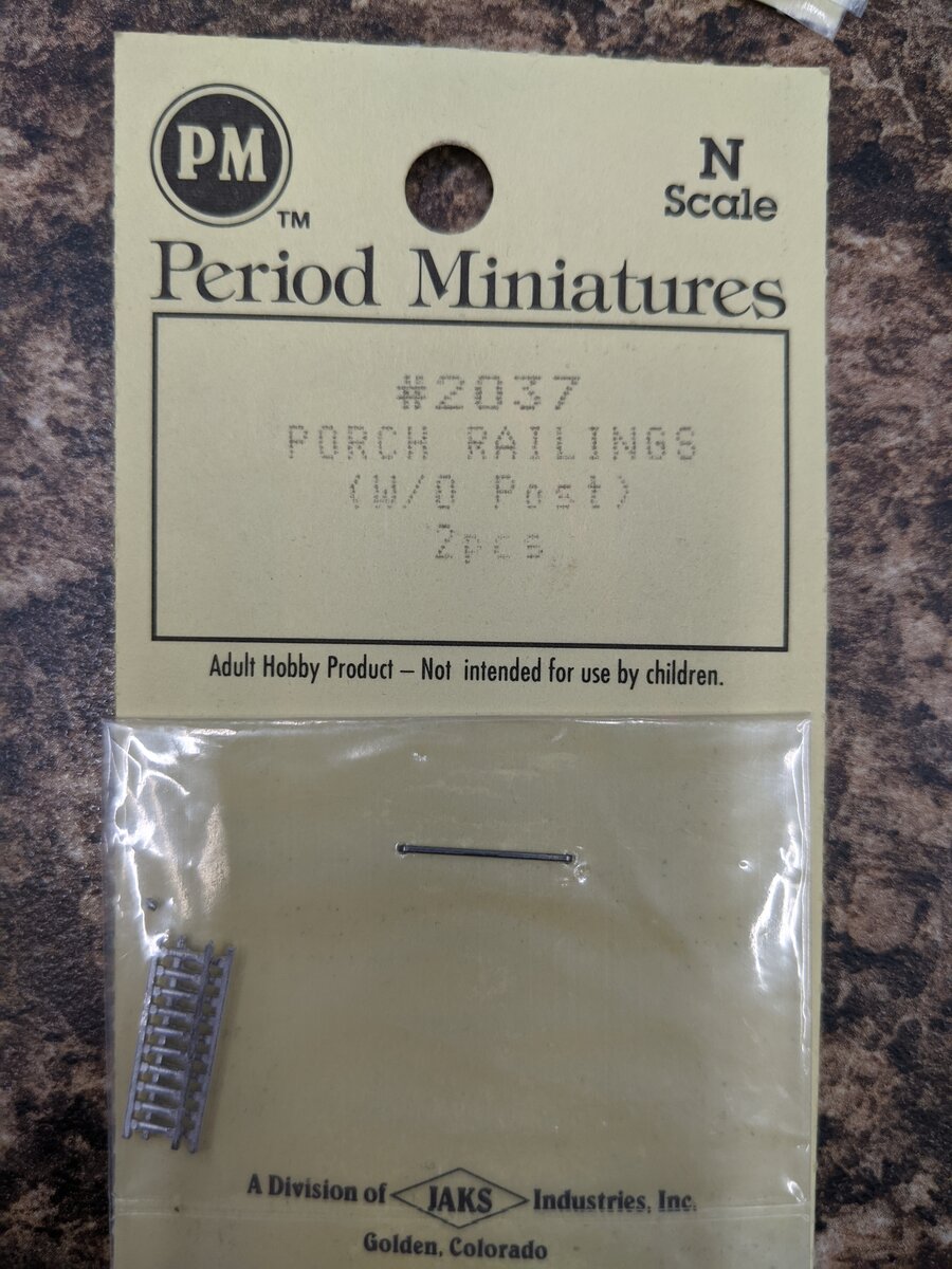 Period Miniatures 2037 N-Scale Porch Ralings (W/O Post) 2 pcs