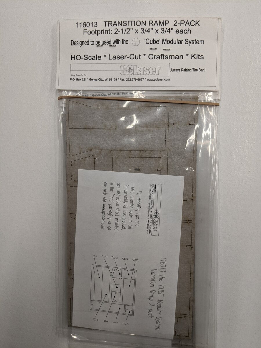 GCLaser 116013 HO Transition Ramp Laser Cut Kit (Pack of 2)