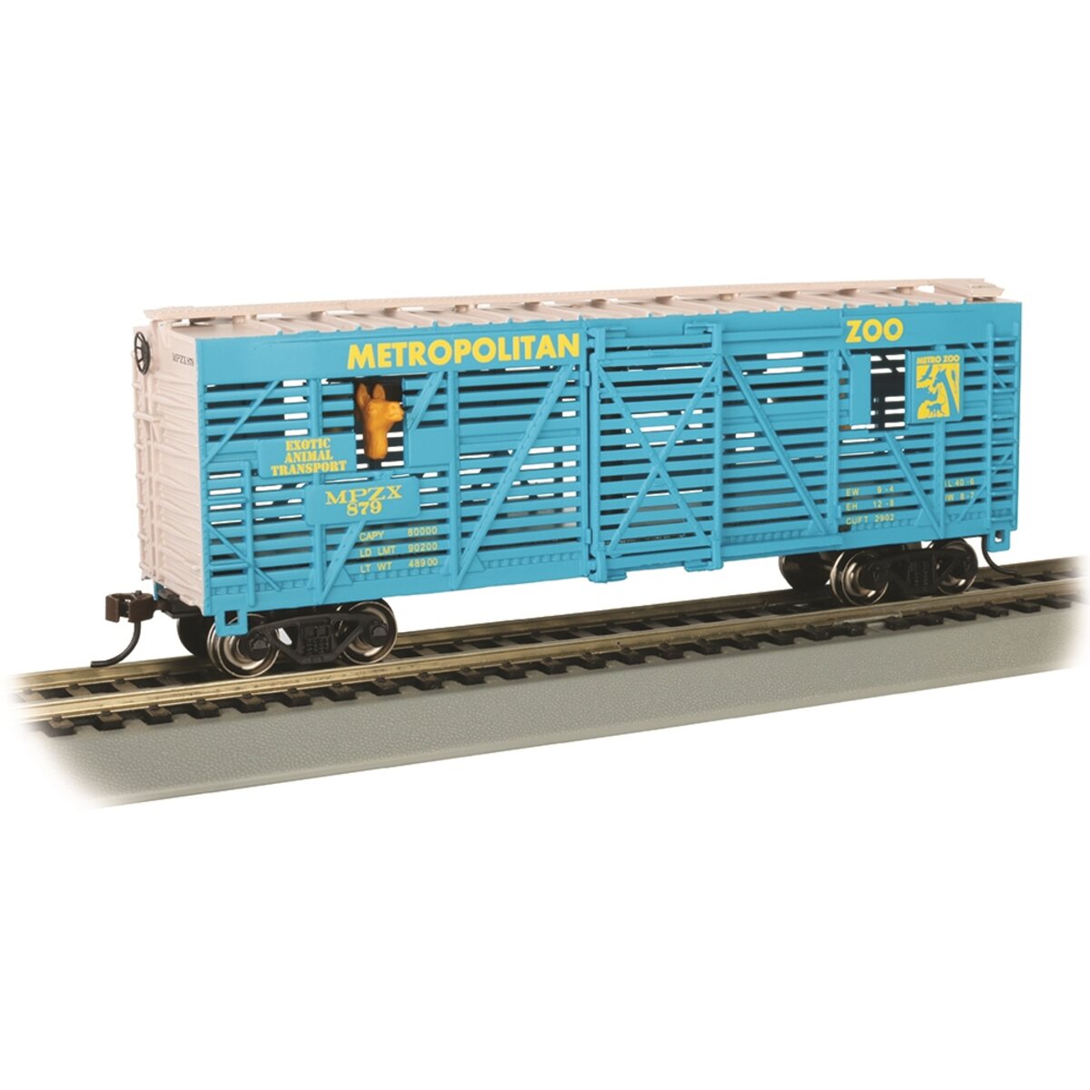 Bachmann 19708 HO Metropolitan Zoo Llama Transport 40' Animated Stock Car #879