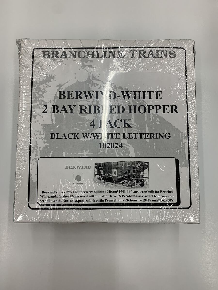 Branchline Trains 102024 HO Berwind-White 34' Rib 2 Bay 50Ton Ribbed Back Hopper