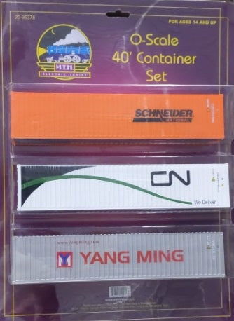 MTH 20-95378 O Schneider/CN/Yang Ming 40' Containers