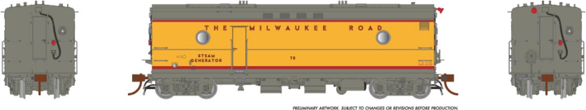 Rapido Trains 107333 HO Milwaukee Road Oh So Noisy Steam Heater Car #74