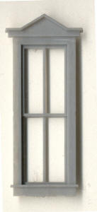 Grandt Line 3736 O Scale 30" x 88" Pointed Top Window with Triangle Pediment