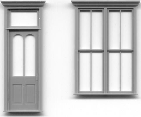 Grandt Line 3513 O-1/4" Scale Victorian Storefront Door and Window Set