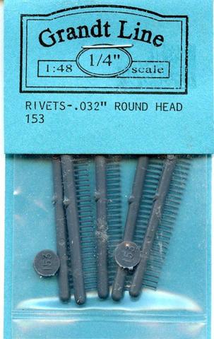 Grandt Line 153 O Scale Rivets .032
