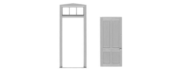 Tichy 2031 O Scale 4 Panel Door and Frame
