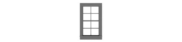 Tichy 2058 O 4/4 Double Hung Window 27" W x 50" H W/Glazing & Shades (Pack of 6)
