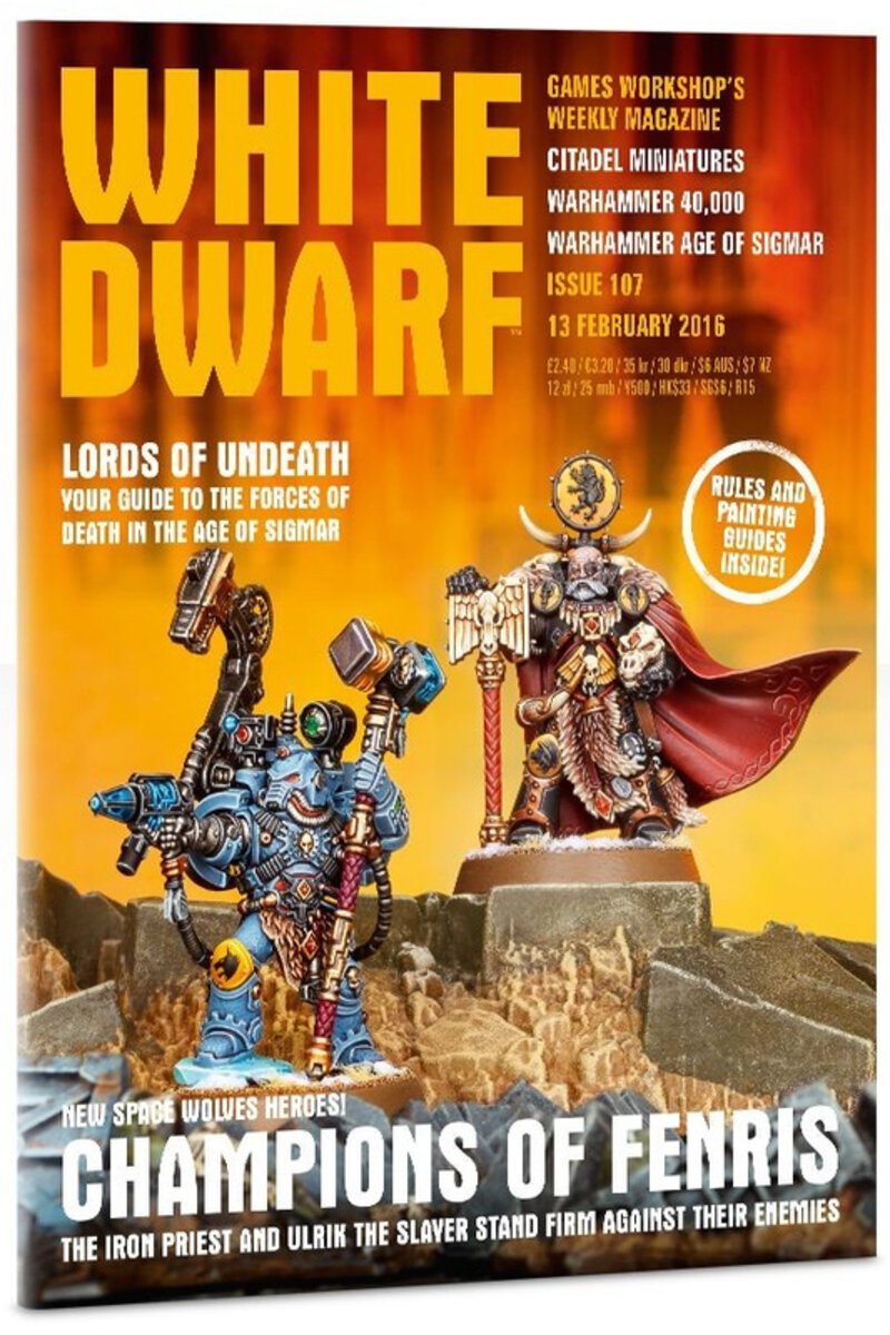 Games Workshop 107 White Dwarf Magazine Issue 107, February 13th, 2016