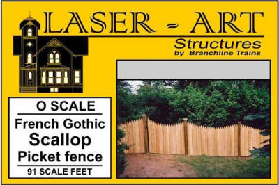 Branchline Trains 751 O Scale French Gothic Scalloped Picket Fence