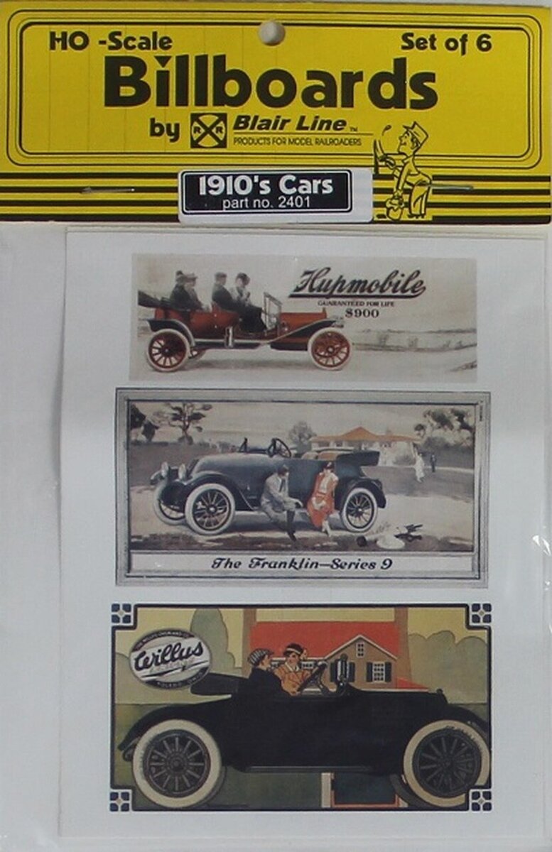Blair Line 2401 HO Billboards 1910's Cars