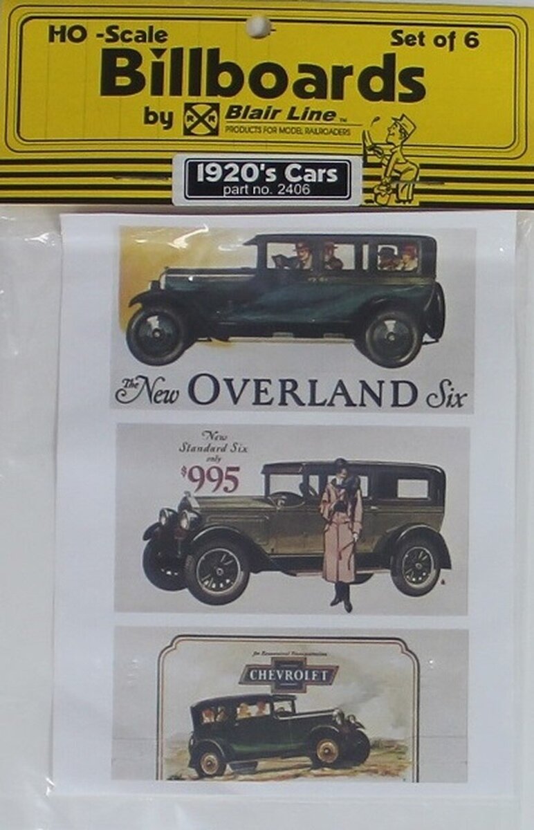 Blair Line 2406 HO Billboards 1920's Cars