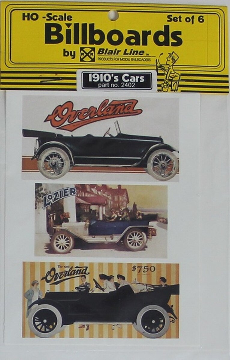Blair Line 2402 HO Billboards 1910's Cars
