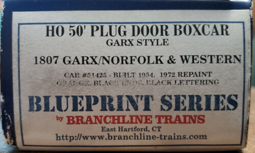 Branchline Trains 51425 HO GARX/Norfolk & Western 50' Plug Door Boxcar #1807