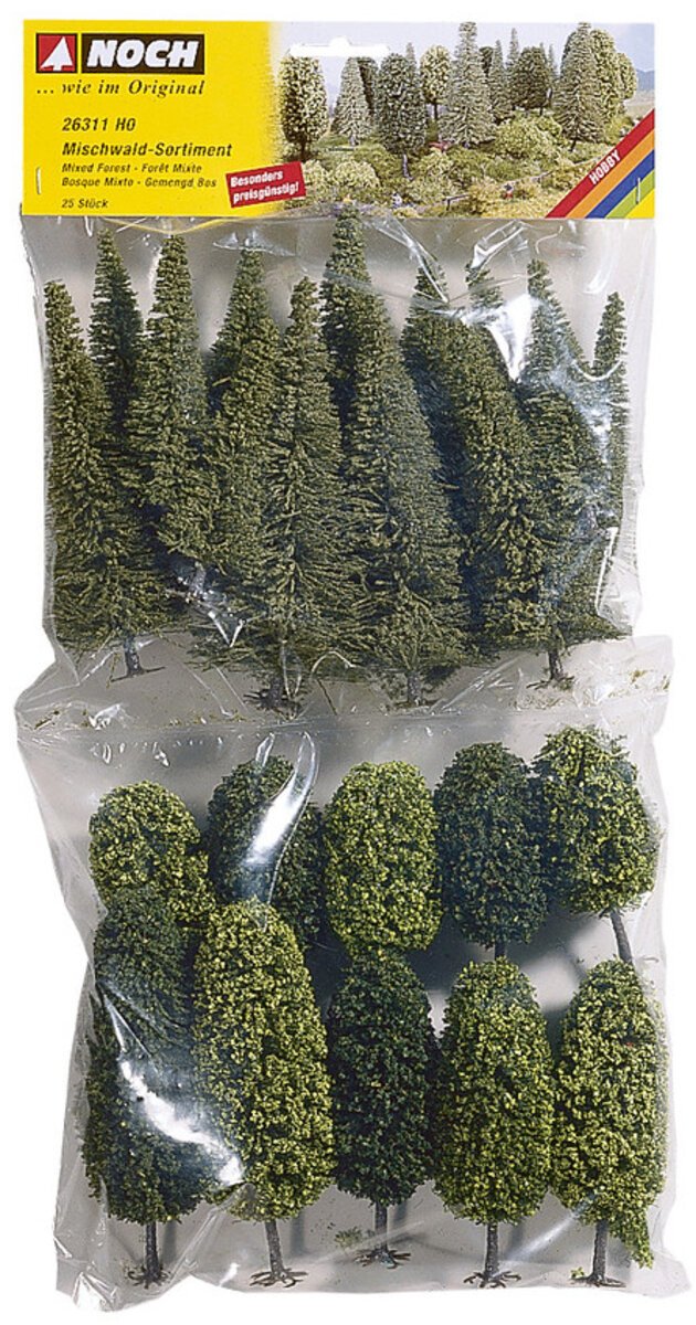 Noch 26311 Ho Scale Mixed Forest (25) Pcs