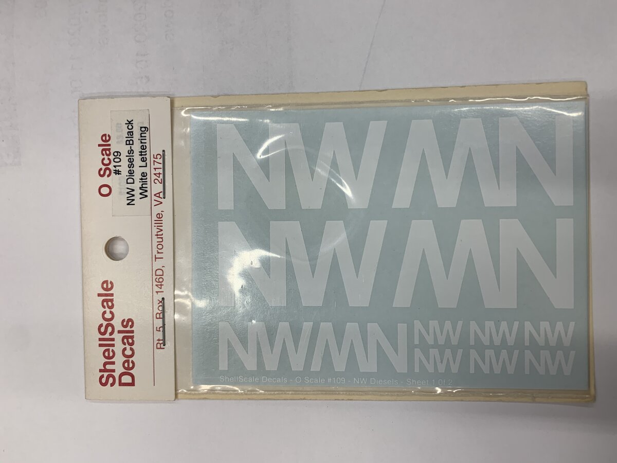 Shell Scale 109 0 Scale NW Diesels Black Decals