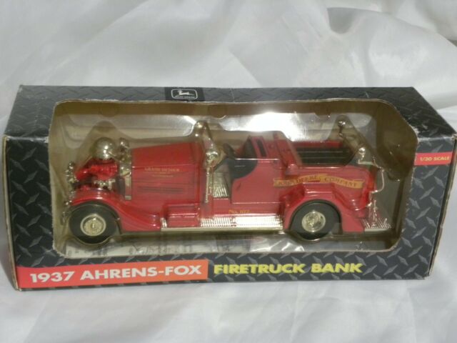 Ertl F016 1:30 Diecast 1948 Ahrens Fox Firetruck Coin Bank