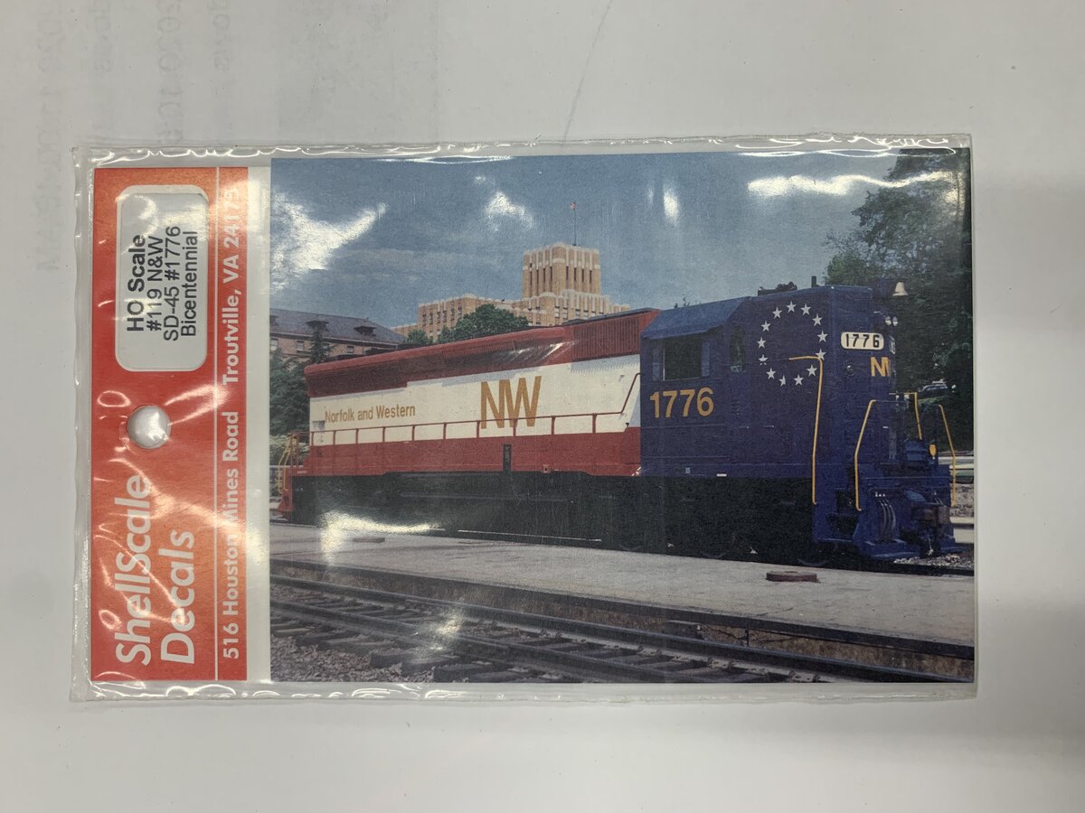 Shell Scale 119 HO Scale N&W SD-45 #1776 Bicentennial Decals