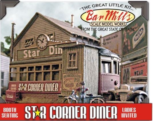 Bar Mills HO Star Corner Diner Building Kit